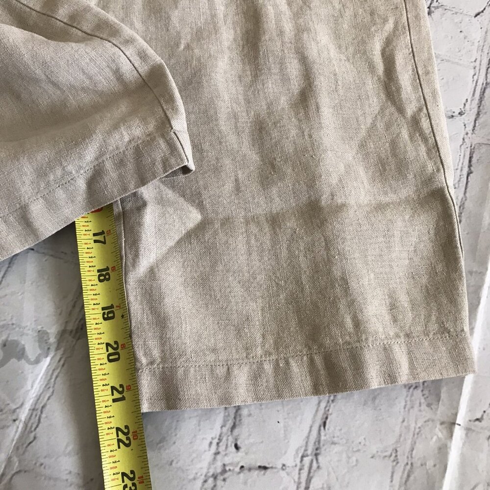 Eddie Bauer Outfitter‎ Women's 100% Linen Crop Overalls Size Large Beige Natural - Picture 6 of 7